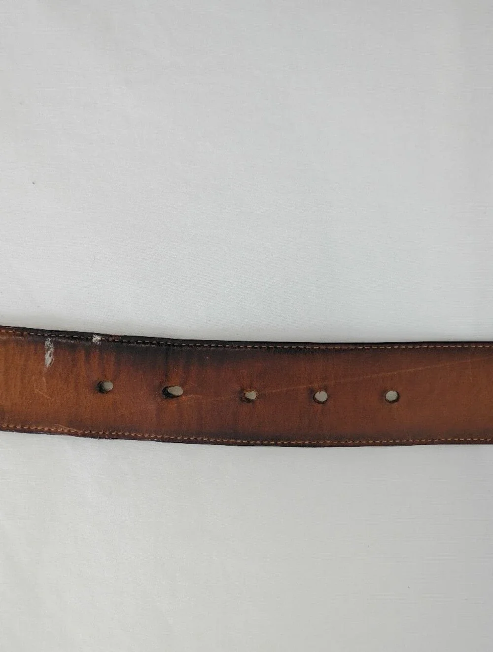 VTG COACH Belt Men's M Black French Calfskin Suede Lining Brass Buckle USA #3906